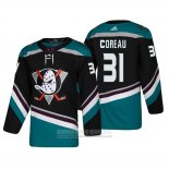 Camiseta Hockey Anaheim Ducks Jared Coreau Alterno 25 Aniversario Autentico Negro Tercera