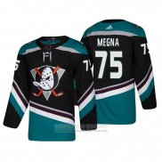 Camiseta Hockey Anaheim Ducks Jaycob Megna Alterno 25 Aniversario Autentico Negro Tercera