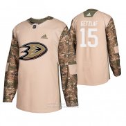 Camiseta Hockey Anaheim Ducks Ryan Getzlaf Dia De Los Veteranos Camuflaje