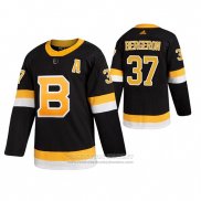 Camiseta Hockey Boston Bruins Patrice Bergeron Alterno Autentico Pro Negro