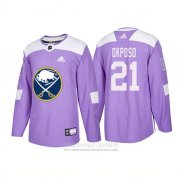 Camiseta Hockey Buffalo Sabres 21 Kyle Okposo Autentico 2018 Fights Cancer Violeta