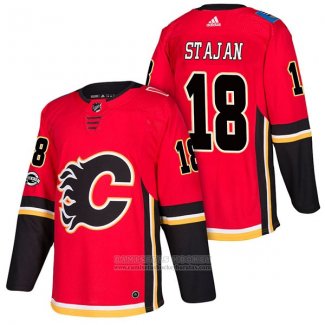 Camiseta Hockey Calgary Flames 18 Matt Stajan Primera Autentico 2018 Rojo