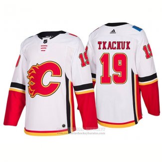 Camiseta Hockey Calgary Flames 19 Matthew Tkachuk Segunda Premier 2017-2018 Blanco