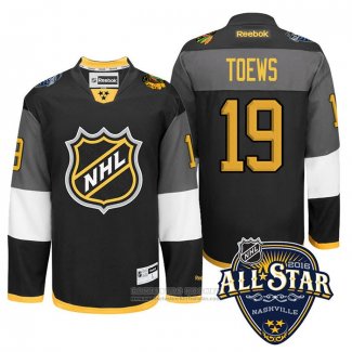 Camiseta Hockey Chicago Blackhawks 19 Jonathan Toews 2016 All Star Negro