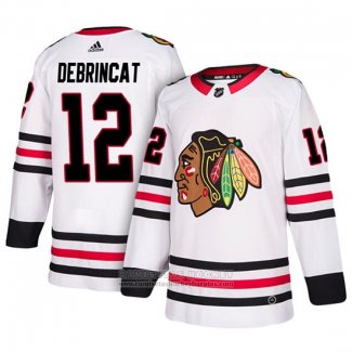 Camiseta Hockey Chicago Blackhawks Alex Debrincat Segunda Blanco