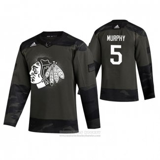 Camiseta Hockey Chicago Blackhawks Connor Murphy 2019 Dia De Los Veteranos Camuflaje