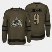 Camiseta Hockey Colorado Avalanche 9 Matt Duchene Verde Salute To Service