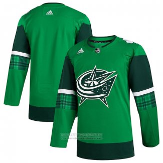 Camiseta Hockey Columbus Blue Jackets 2023 St. Patrick's Day Autentico Verde