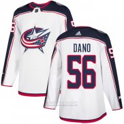 Camiseta Hockey Columbus Blue Jackets 56 Marko Dano Road Autentico Blanco