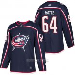 Camiseta Hockey Columbus Blue Jackets 64 Tyler Motte Autentico Primera 2018 Azul