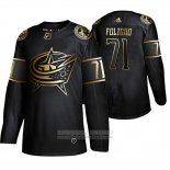 Camiseta Hockey Columbus Blue Jackets Nick Foligno Golden Edition Negro