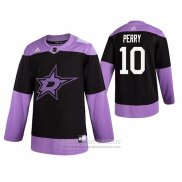 Camiseta Hockey Dallas Stars Corey Perry 2019 Fights Cancer Negro