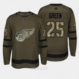 Camiseta Hockey Detroit Red Wings 25 Mike Verde Verde Salute To Service