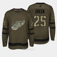 Camiseta Hockey Detroit Red Wings 25 Mike Verde Verde Salute To Service