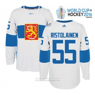 Camiseta Hockey Finlandia Rasmus Ristolainen 55 Premier 2016 World Cup Blanco