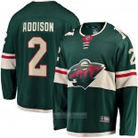 Camiseta Hockey Minnesota Wild Calen Addison Primera Breakaway Verde