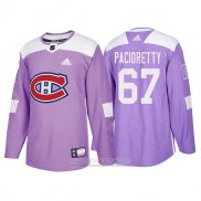 Camiseta Hockey Montreal Canadiens 67 Max Pacioretty Autentico 2018 Fights Cancer Violeta