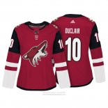 Camiseta Hockey Mujer Arizona Coyotes 10 Anthony Duclair Autentico Jugador Rojo