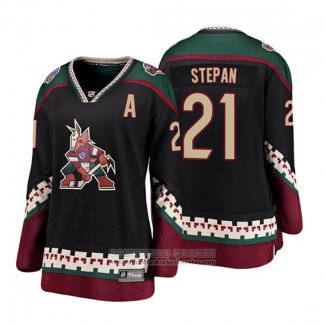 Camiseta Hockey Mujer Arizona Coyotes Derek Stepan Heritage Alterno Breakaway Negro