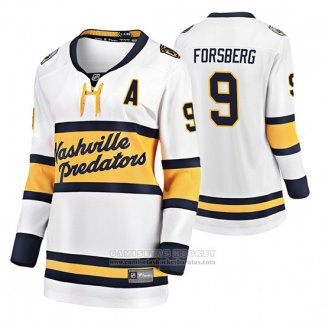 Camiseta Hockey Mujer Nashville Predators Filip Forsberg Breakaway Jugador 2020 Winter Classic Blanco