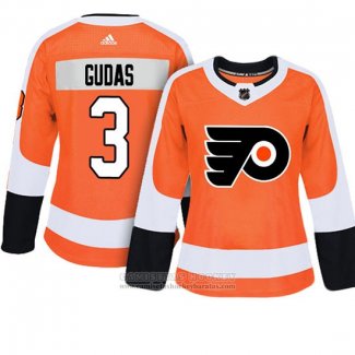 Camiseta Hockey Mujer Philadelphia Flyers 3 Radko Gudas Adizero Jugador Primera Naranja