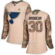 Camiseta Hockey Mujer St. Louis Blues 30 Martin Brodeur Autentico 2017 Dia De Los Veteranos Stitched Camuflaje