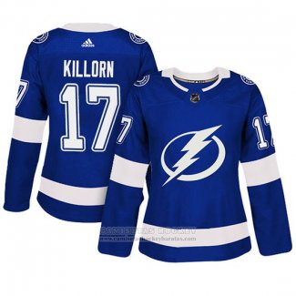 Camiseta Hockey Mujer Tampa Bay Lightning 17 Alex Killorn Primera Adizero Jugador Azul