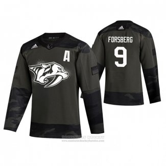 Camiseta Hockey Nashville Predators Filip Forsberg 2019 Dia De Los Veteranos Camuflaje