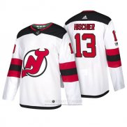 Camiseta Hockey New Jersey Devils 13 Nico Hischier 2018 Blanco