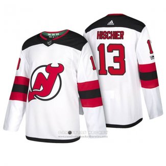 Camiseta Hockey New Jersey Devils 13 Nico Hischier 2018 Blanco