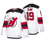 Camiseta Hockey New Jersey Devils 19 Travis Zajac 2018 Blanco