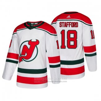 Camiseta Hockey New Jersey Devils Drew Stafford Alterno Autentico Blanco