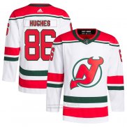 Camiseta Hockey New Jersey Devils Jack Hughes Autentico 2022-23 Blanco