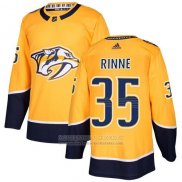 Camiseta Hockey Nino Nashville Predators 35 Pekka Rinne Amarillo Primera Autentico Stitched