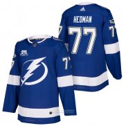 Camiseta Hockey Nino Tampa Bay Lightning 77 Victor Hedman Azul 2018 Autentico Primera