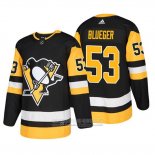 Camiseta Hockey Pittsburgh Penguins Teddy Blueger Primera Autentico Jugador Negro