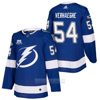 Camiseta Hockey Tampa Bay Lightning 54 Carter Verhaeghe Autentico Primera 2018 Azul