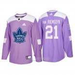 Camiseta Hockey Toronto Maple Leafs James Van Riemsdyk 2018 Fights Cancer Violeta