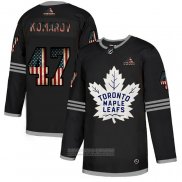 Camiseta Hockey Toronto Maple Leafs Leo Komarov 2020 USA Flag Negro