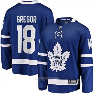 Camiseta Hockey Toronto Maple Leafs Noah Gregor Primera Premier Breakaway Azul