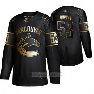 Camiseta Hockey Vancouver Canucks Bo Horvat Golden Edition Negro