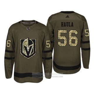 Camiseta Hockey Vegas Golden Knights 56 Erik Haula Camuflaje Salute To Service