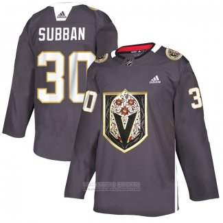 Camiseta Hockey Vegas Golden Knights Malcolm Subban Dia De Los Muertos Gris