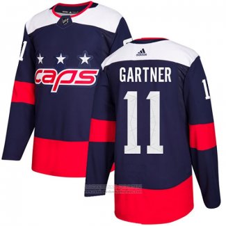 Camiseta Hockey Washington Capitals 11 Mike Gartner Autentico 2018 Stadium Series Azul