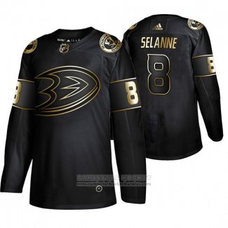 Camiseta Hockey Anaheim Ducks Teemu Selanne Golden Edition Retired Negro