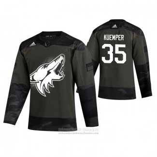 Camiseta Hockey Arizona Coyotes Darcy Kuemper 2019 Dia De Los Veteranos Camuflaje