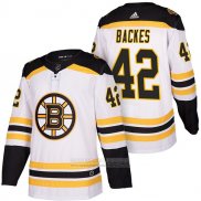 Camiseta Hockey Boston Bruins 42 David Backes 2018 Segunda Autentico Blanco