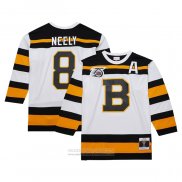 Camiseta Hockey Boston Bruins Cam Neely Mitchell & Ness 1991-92 Alterno Captain Azul Line Blanco