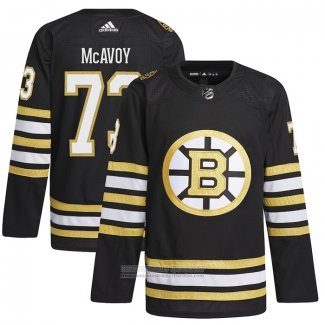 Camiseta Hockey Boston Bruins Charlie McAvoy Primegreen Autentico Pro Negro