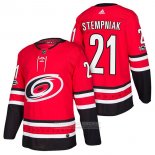 Camiseta Hockey Carolina Hurricanes 21 Lee Stempniak Primera Autentico 2018 Rojo